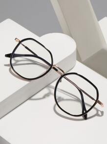 Geometric Frame Eyeglasses - Black - View 1