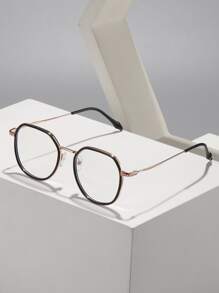Geometric Frame Eyeglasses - Black - View 2