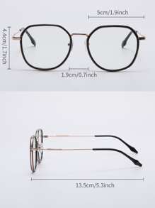 Geometric Frame Eyeglasses - Black - View 3