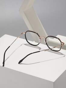 Geometric Frame Eyeglasses - Black - View 4