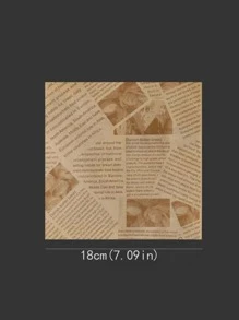 20 piezas Papel para hornear periódico a prueba de aceite - Marrón - Ver 3