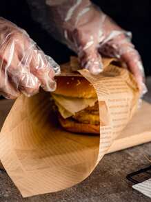 20 piezas Papel para hornear periódico a prueba de aceite - Marrón - Ver 4