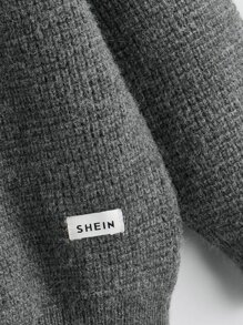 Toddler Boys Letter Patched Detail Raglan Sleeve Jumper - Dark Grey - View 4