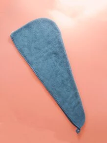 乾髮帽 洗澡帽 髮巾 純色包邊 柔軟吸水 保暖 休閒 高端 沐浴 游泳 浴室 泳池 四季通用 - 藍色 - 查看 4