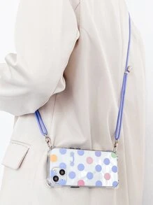 波點圖案透明手機殼帶帶 - 彩色 - 查看 1