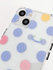 波點圖案透明手機殼帶帶 - 彩色 - 查看 4