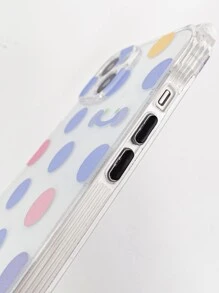 波點圖案透明手機殼帶帶 - 彩色 - 查看 5