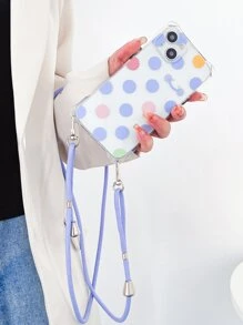 波點圖案透明手機殼帶帶 - 彩色 - 查看 8