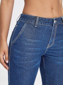 SHEINBlues 翻蓋口袋工裝牛仔褲