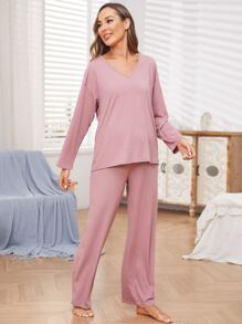 SHEIN Maternidad Set homewear de hombros caídos