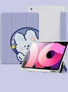 Apple iPad 保护套适用于 iPad 7/8/9 10.2 英寸，兼容三星 Galaxy Tab、Tab 保护套，带笔架，支持自动睡眠/唤醒盖 - 紫色 - 查看 3