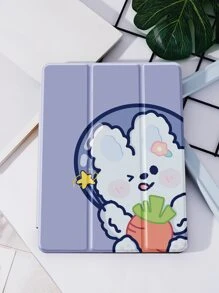 Apple iPad 保护套适用于 iPad 7/8/9 10.2 英寸，兼容三星 Galaxy Tab、Tab 保护套，带笔架，支持自动睡眠/唤醒盖 - 紫色 - 查看 4