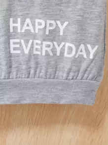 男嬰字母圖案撞色套頭衫和運動褲 - 彩色 - 查看 4