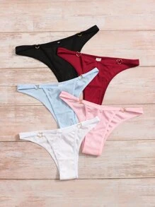 Shein Underwear&Sleepwear Basics 5 piezas Bragas vinculado con aro de corazón
