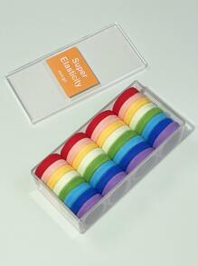32 piezas Goma de pelo unicolor - Multicolor - Ver 4