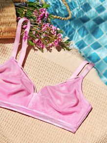 LUVLETTE Sheer Fantasy Shimmer Wirefree Bralet - Pink - View 8