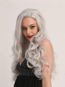 13*1 T-Part Lace Long Curly Synthetic Wig - White - View 4
