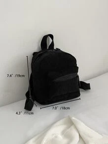 Ba lô nhung nhỏ có túi phía trước dành cho doanh nhân, nữ tuổi teen, sinh viên đại học, tân binh và nhân viên cổ trắng, hoàn hảo cho văn phòng, đại học, công việc, kinh doanh, đi làm, ngoài trời, du lịch, đi chơi, túi đi học, di động, nhẹ, cổ điển thông thường, thích hợp cho Cô gái tuổi teen Nữ sinh viên đại học, Hoàn hảo để trở lại trường học, Ngày đầu tiên đến trường, Đại học, Trung học cơ sở, Trung học phổ thông, Kỳ nghỉ - màu đen - Xem 7