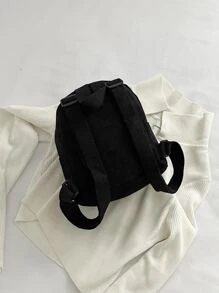 Ba lô nhung nhỏ có túi phía trước dành cho doanh nhân, nữ tuổi teen, sinh viên đại học, tân binh và nhân viên cổ trắng, hoàn hảo cho văn phòng, đại học, công việc, kinh doanh, đi làm, ngoài trời, du lịch, đi chơi, túi đi học, di động, nhẹ, cổ điển thông thường, thích hợp cho Cô gái tuổi teen Nữ sinh viên đại học, Hoàn hảo để trở lại trường học, Ngày đầu tiên đến trường, Đại học, Trung học cơ sở, Trung học phổ thông, Kỳ nghỉ - màu đen - Xem 3