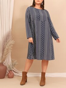 EMERY ROSE Vestido smock con estampado de rayas & floral - Multicolor - Ver 4