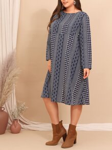 EMERY ROSE Vestido smock con estampado de rayas & floral - Multicolor - Ver 1