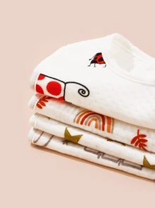 3pcs Random Color Cartoon Graphic Baby Bib - Multicolor - View 8