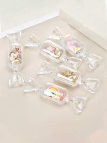 10 piezas Caja de almacenamiento de joya en forma de dulce - transparente - Ver 2