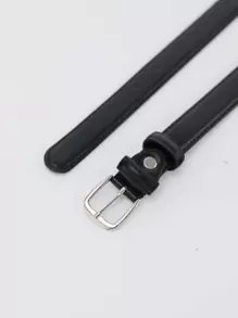 Elegante cinturón con hebilla cuadrada estilo años 2000 para pantalones vaqueros - Negro - Ver 4