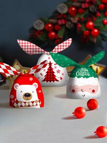 10pcs Christmas Pattern Candy Packaging Bag - Multicolor - View 3