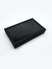 1pc Minimalist Ring Storage Box, Black Ring Display Tray For Home - Black - View 2