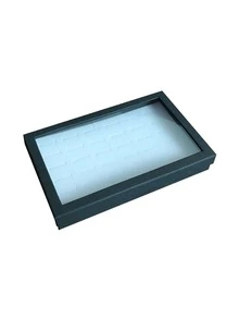 1pc Minimalist Ring Storage Box, Black Ring Display Tray For Home - Black - View 4