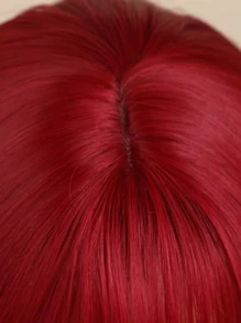 Peluca larga recta de 26 pulgadas para mujeres HAIRCUBE, peluca sintética natural con flequillo, elegante y bella, con apariencia natural, resistente al calor, para uso diario, fiestas y Navidad - Rojo - Ver 6