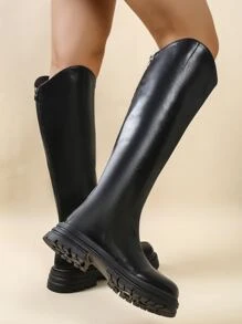 Women Say Neutral Fashion Pull-On Black Skirt Cowboy Boots, Simple Design