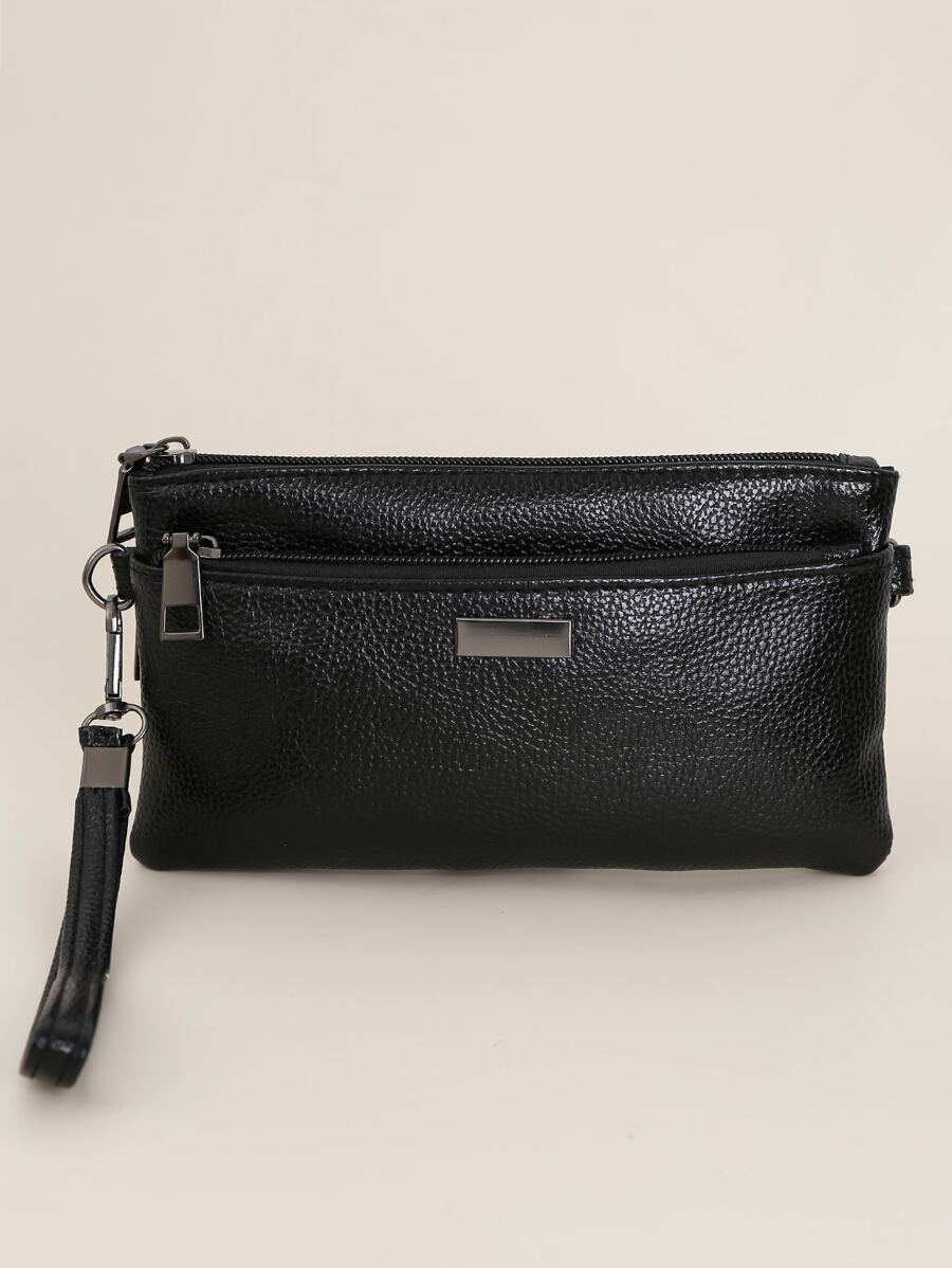 Metal Decor Lightweight Modern Business Credit Card ID Card Cash Business Casual Teacher's Day Teacher Gifts Work Business Commute Travel Holiday Office Vacation For Anniversary For Couple For Birthday Gift On Valentine Day For Gift For Lady For Female White-Collar Workers Gift For Women Wallet Purse Wallet Long Wallet Wristlet Wallet - Black - View 1