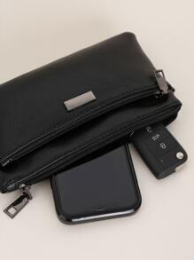 Metal Decor Lightweight Modern Business Credit Card ID Card Cash Business Casual Teacher's Day Teacher Gifts Work Business Commute Travel Holiday Office Vacation For Anniversary For Couple For Birthday Gift On Valentine Day For Gift For Lady For Female White-Collar Workers Gift For Women Wallet Purse Wallet Long Wallet Wristlet Wallet - Black - View 5