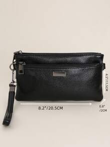 Metal Decor Lightweight Modern Business Credit Card ID Card Cash Business Casual Teacher's Day Teacher Gifts Work Business Commute Travel Holiday Office Vacation For Anniversary For Couple For Birthday Gift On Valentine Day For Gift For Lady For Female White-Collar Workers Gift For Women Wallet Purse Wallet Long Wallet Wristlet Wallet - Black - View 6