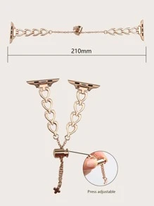 愛心裝飾錶帶適用於Apple Watch - 玫瑰金 - 查看 3