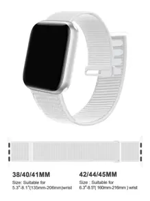 柔软透气的运动尼龙环带，兼容 表带 38MM 40MM 41MM 42MM 44MM 45MM 46MM 49MM，男女可调节表带，兼容 Series SE Ultra 11 10/9/8/7/6/5/4/3/2/1 - 白色 - 查看 4