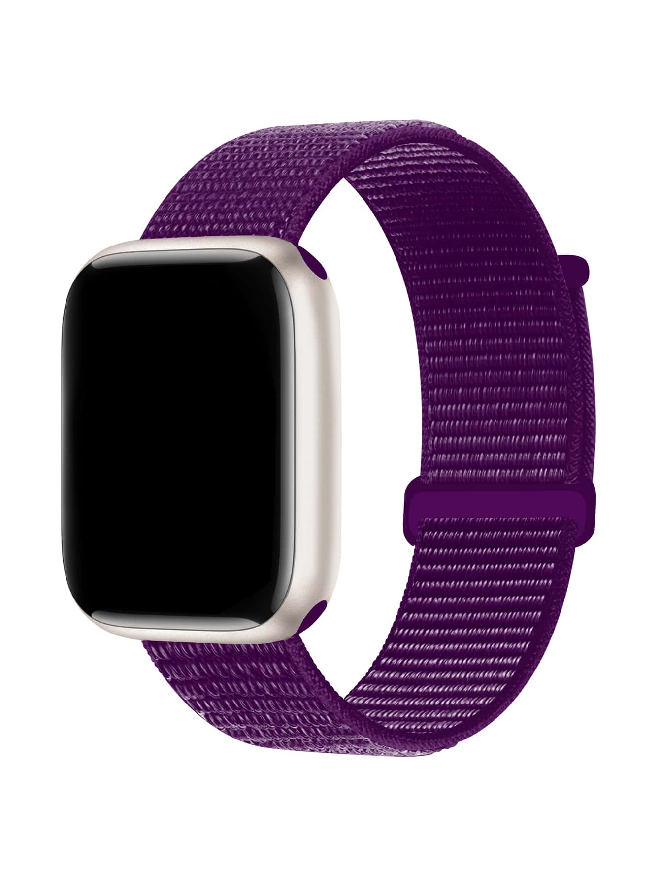 Soft And Breathable Sport Nylon Loop Strap Compatible With Apple Watch Bands 38MM 40MM 41MM 42MM 44MM 45MM 46MM 49MM, Women Men Adjustable Straps Compatible With IWatch Series SE Ultra 11 10/9/8/7/6/5/4/3/2/1 - Purple - View 1