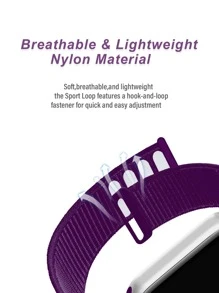Soft And Breathable Sport Nylon Loop Strap Compatible With Apple Watch Bands 38MM 40MM 41MM 42MM 44MM 45MM 46MM 49MM, Women Men Adjustable Straps Compatible With IWatch Series SE Ultra 11 10/9/8/7/6/5/4/3/2/1 - Purple - View 4