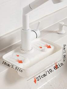 Solid Faucet Drain Rack - White - View 3