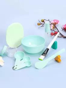 9 piezas Set tazón de hoja facial - Azul menta - Ver 1