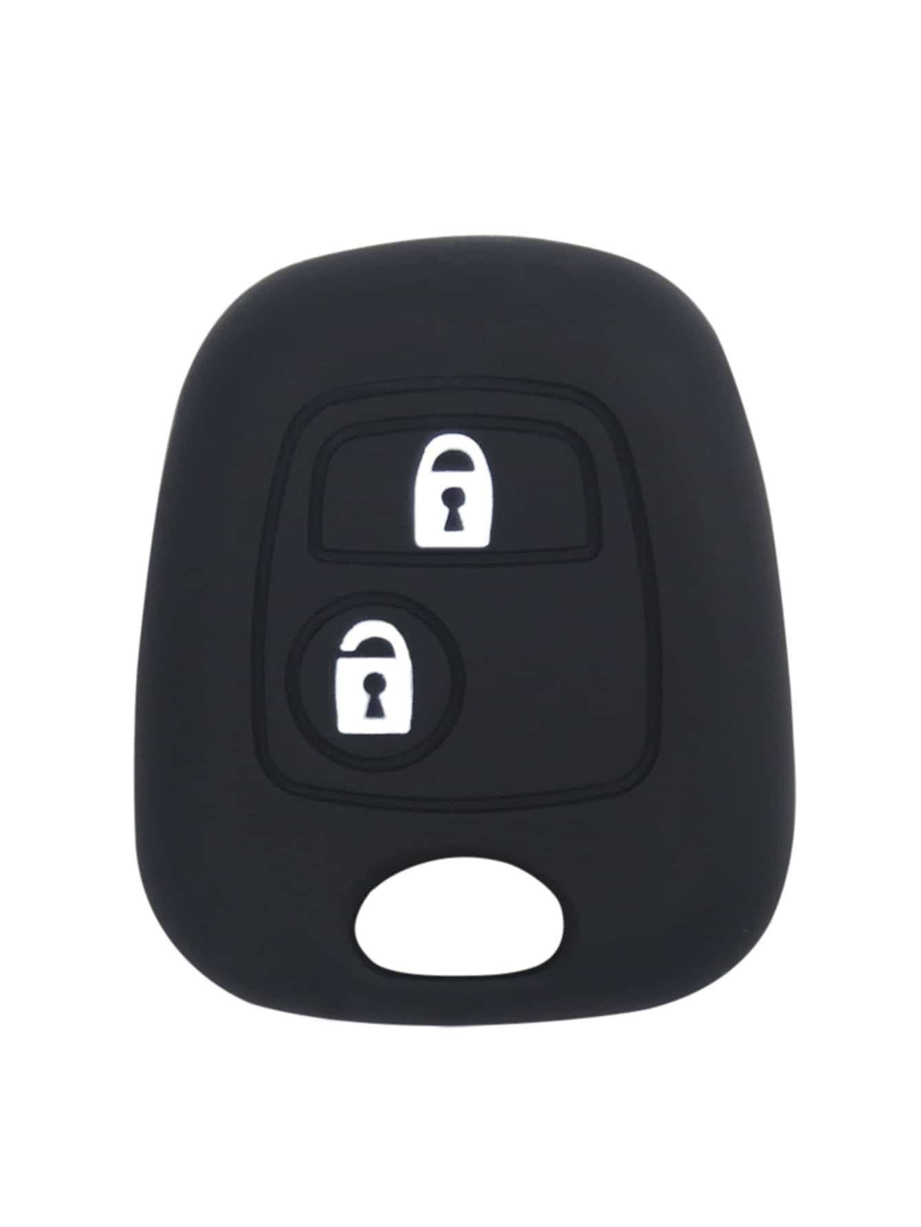1pc Black Silicone Car Key Cover Protector, For Peugeot And Citroen 2 Button Vehicles - Black - View 1