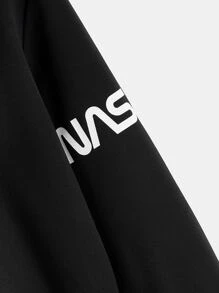 SHEIN 男孩熊和字母圖案連帽衫