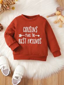 Baby Slogan Graphic Sweatshirt - Rust Brown - View 1
