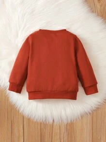 Baby Slogan Graphic Sweatshirt - Rust Brown - View 2