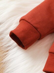 Baby Slogan Graphic Sweatshirt - Rust Brown - View 3