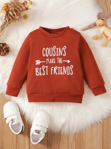 Baby Slogan Graphic Sweatshirt - Rust Brown - View 4