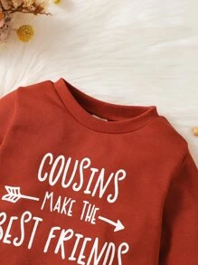 Baby Slogan Graphic Sweatshirt - Rust Brown - View 5