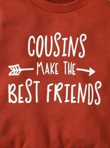 Baby Slogan Graphic Sweatshirt - Rust Brown - View 6